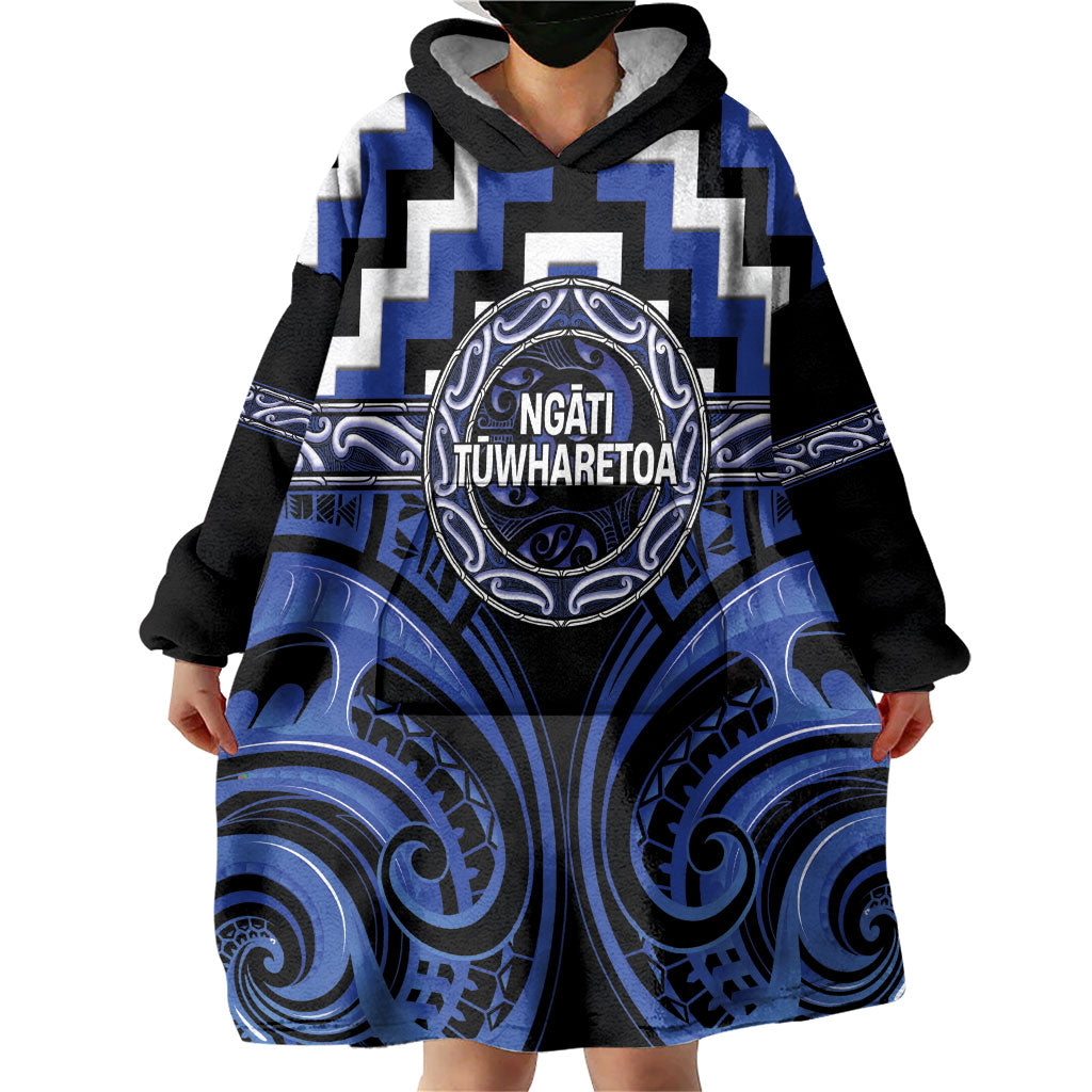 Aotearoa Ngati Tuwharetoa Personalised Wearable Blanket Hoodie Maori Iwi Poutama Puhoro Tattoo