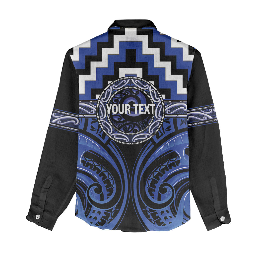 Aotearoa Ngati Tuwharetoa Personalised Women Casual Shirt Maori Iwi Poutama Puhoro Tattoo
