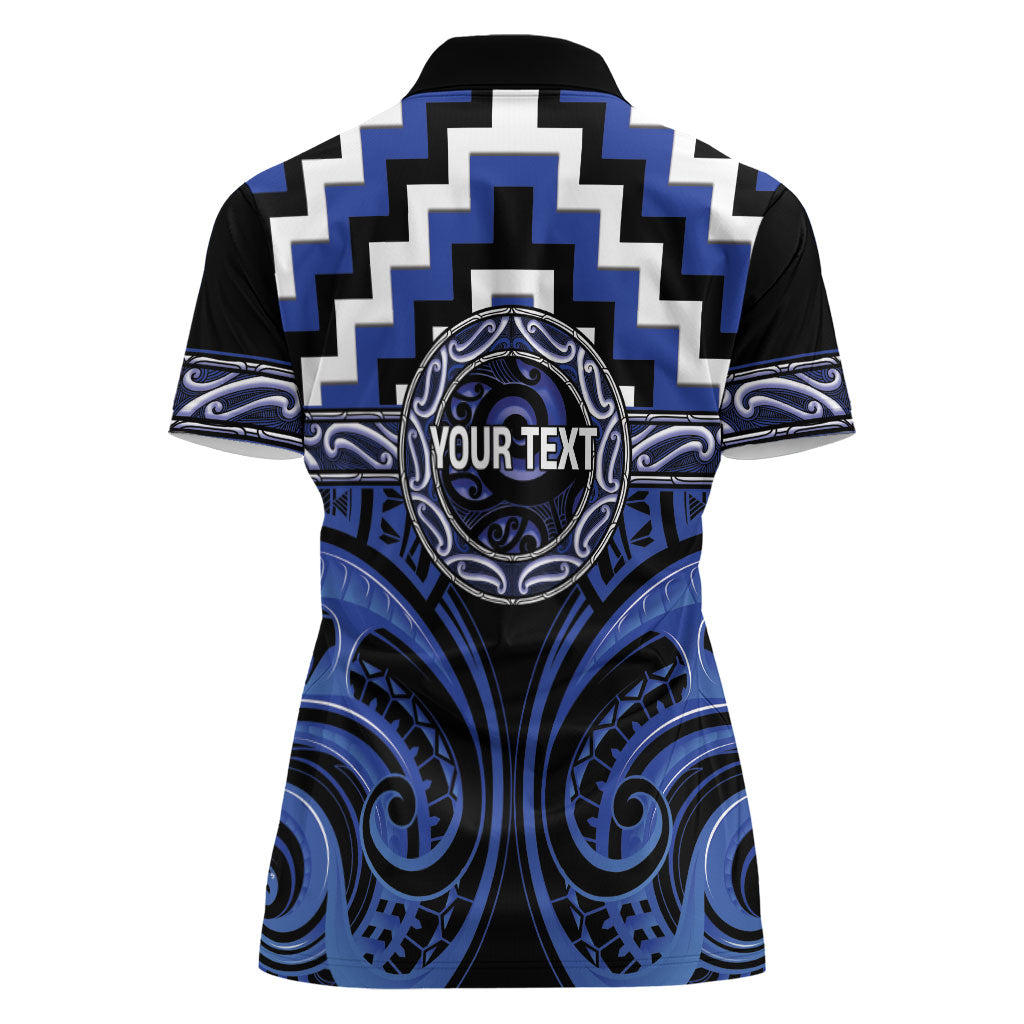 Aotearoa Ngati Tuwharetoa Personalised Women Polo Shirt Maori Iwi Poutama Puhoro Tattoo
