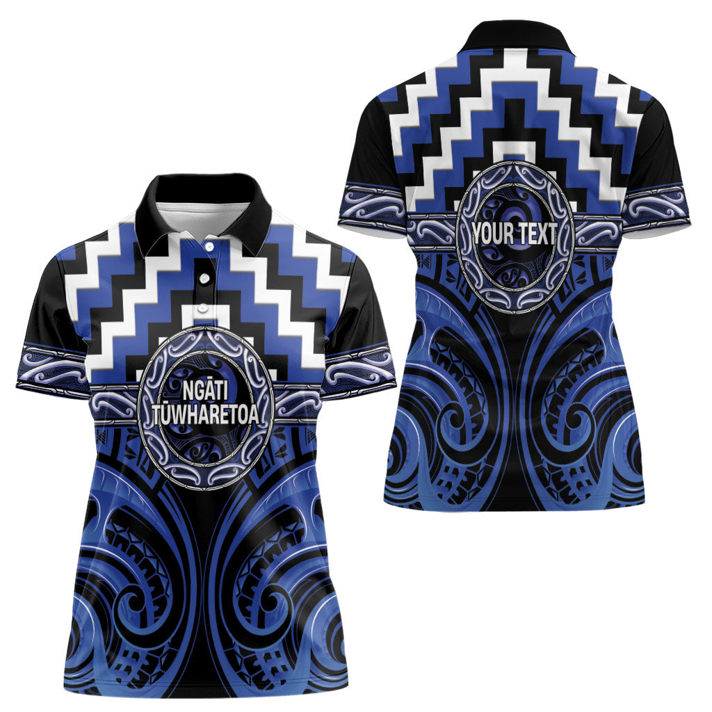 Aotearoa Ngati Tuwharetoa Personalised Women Polo Shirt Maori Iwi Poutama Puhoro Tattoo