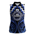 Aotearoa Ngati Tuwharetoa Personalised Women Sleeveless Polo Shirt Maori Iwi Poutama Puhoro Tattoo