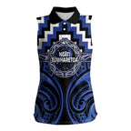 Aotearoa Ngati Tuwharetoa Personalised Women Sleeveless Polo Shirt Maori Iwi Poutama Puhoro Tattoo