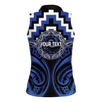 Aotearoa Ngati Tuwharetoa Personalised Women Sleeveless Polo Shirt Maori Iwi Poutama Puhoro Tattoo