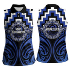 Aotearoa Ngati Tuwharetoa Personalised Women Sleeveless Polo Shirt Maori Iwi Poutama Puhoro Tattoo