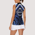 Aotearoa Ngati Tuwharetoa Personalised Women Sleeveless Polo Shirt Maori Iwi Poutama Puhoro Tattoo