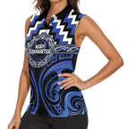 Aotearoa Ngati Tuwharetoa Personalised Women Sleeveless Polo Shirt Maori Iwi Poutama Puhoro Tattoo