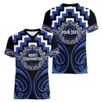 Aotearoa Ngati Tuwharetoa Personalised Women V-Neck T-Shirt Maori Iwi Poutama Puhoro Tattoo