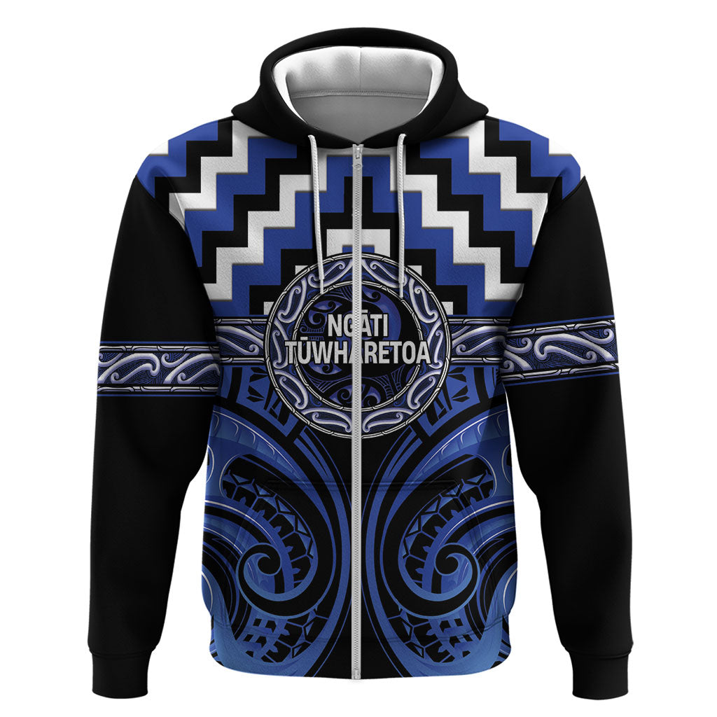 Aotearoa Ngati Tuwharetoa Personalised Zip Hoodie Maori Iwi Poutama Puhoro Tattoo
