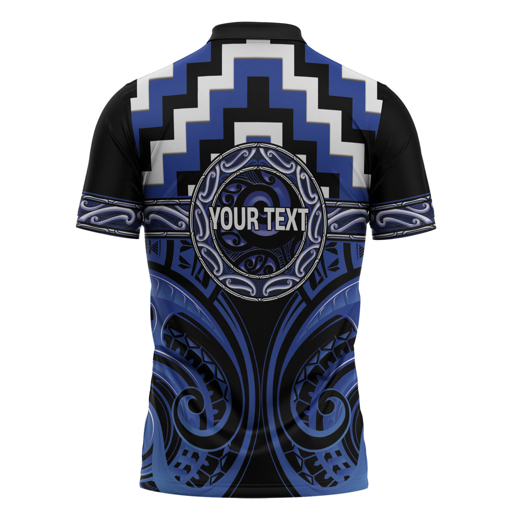 Aotearoa Ngati Tuwharetoa Personalised Zipper Polo Shirt Maori Iwi Poutama Puhoro Tattoo