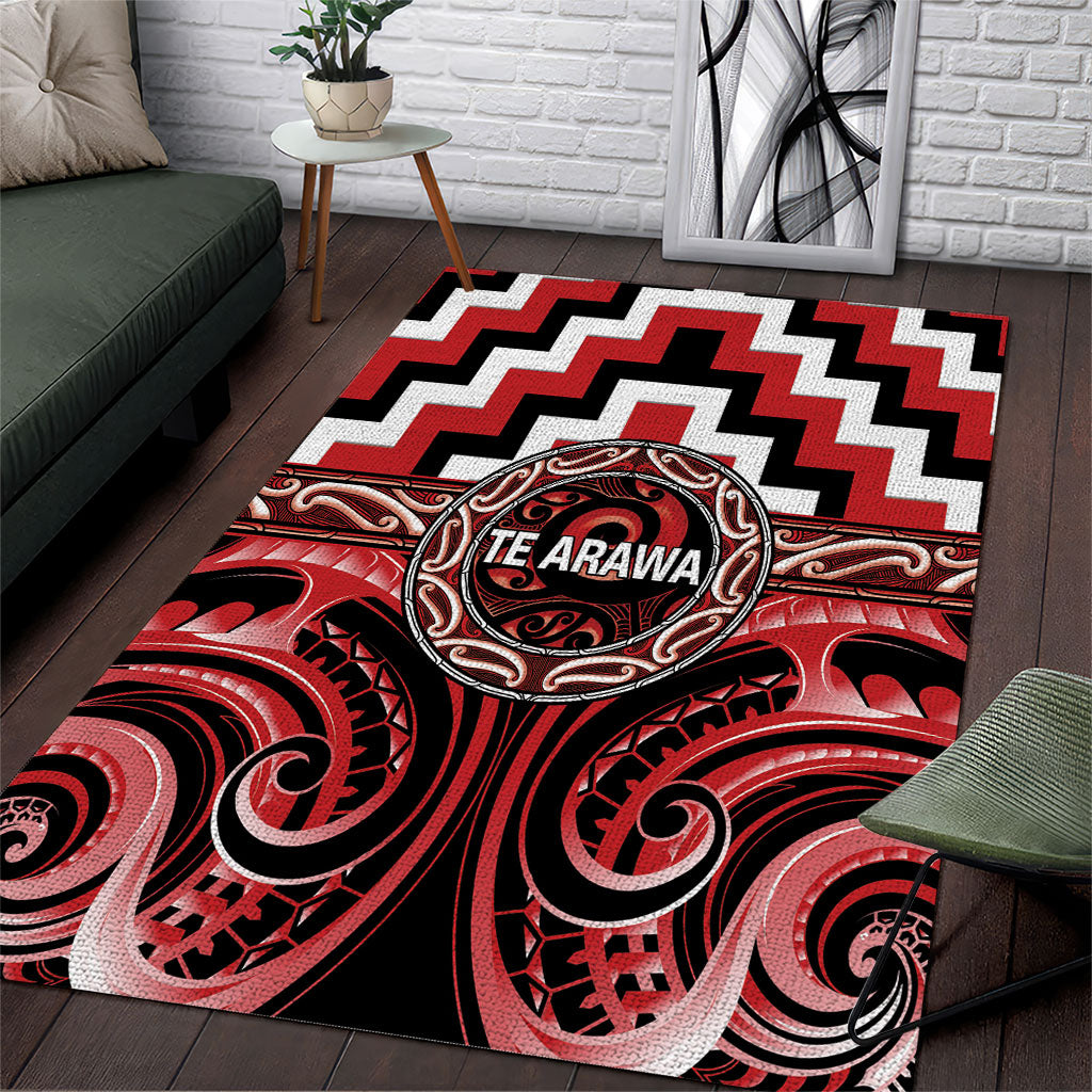 Aotearoa Te Arawa Area Rug Maori Iwi Poutama Puhoro Tattoo