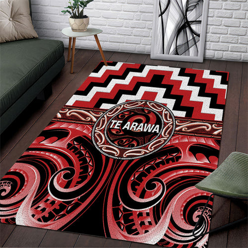 Aotearoa Te Arawa Area Rug Maori Iwi Poutama Puhoro Tattoo