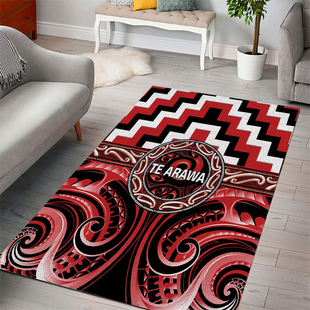 Aotearoa Te Arawa Area Rug Maori Iwi Poutama Puhoro Tattoo