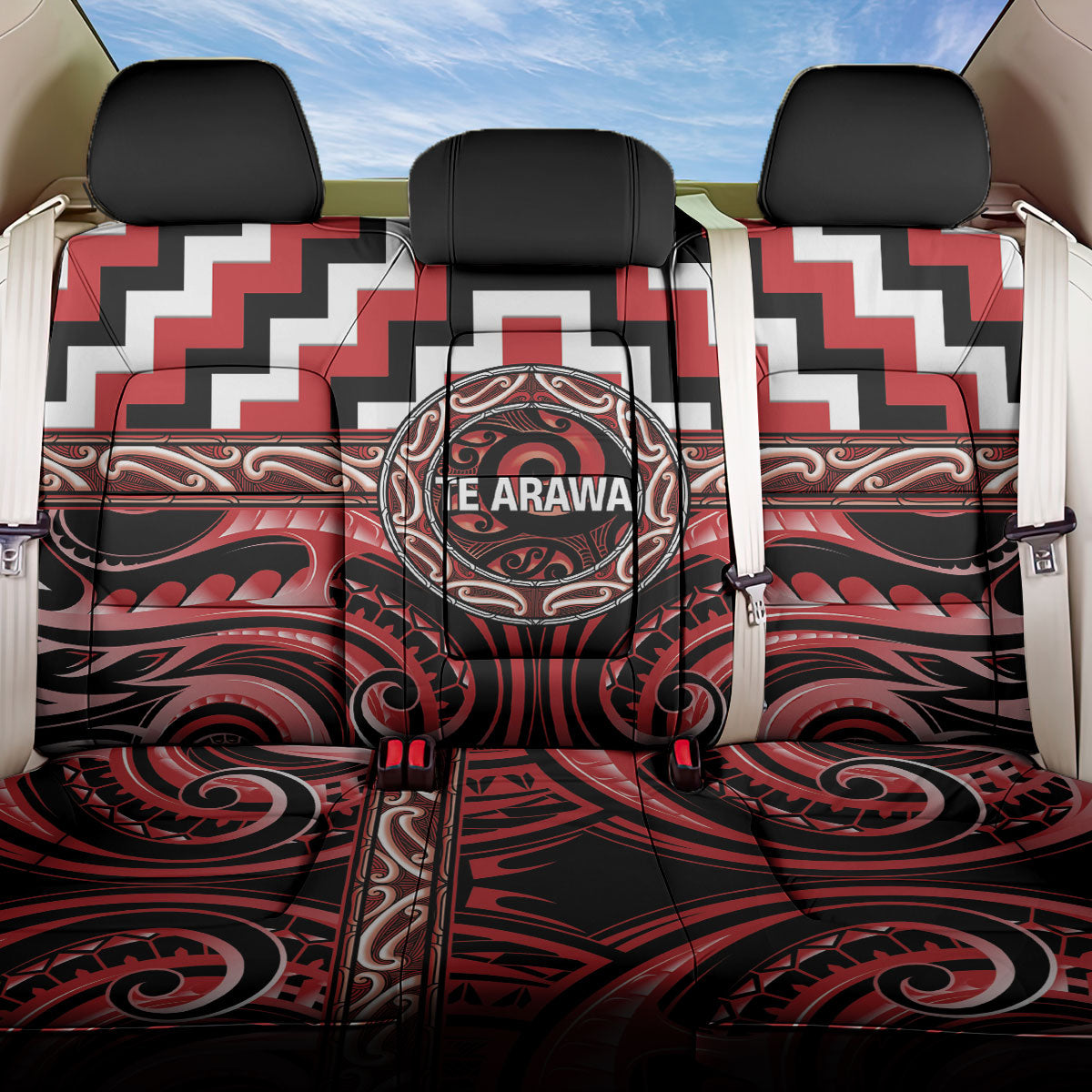Aotearoa Te Arawa Back Car Seat Cover Maori Iwi Poutama Puhoro Tattoo