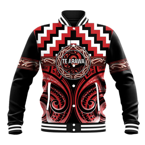 Aotearoa Te Arawa Personalised Baseball Jacket Maori Iwi Poutama Puhoro Tattoo