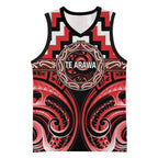 Aotearoa Te Arawa Personalised Basketball Jersey Maori Iwi Poutama Puhoro Tattoo