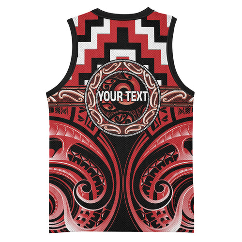 Aotearoa Te Arawa Personalised Basketball Jersey Maori Iwi Poutama Puhoro Tattoo