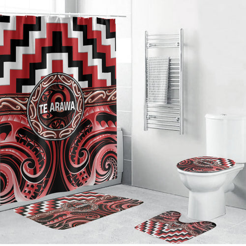 Aotearoa Te Arawa Bathroom Set Maori Iwi Poutama Puhoro Tattoo