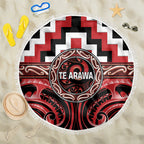 Aotearoa Te Arawa Beach Blanket Maori Iwi Poutama Puhoro Tattoo
