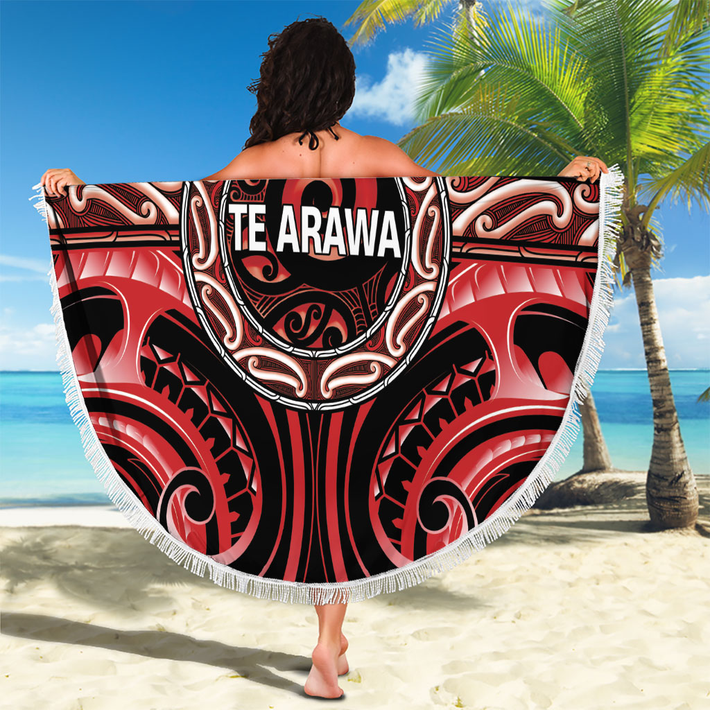 Aotearoa Te Arawa Beach Blanket Maori Iwi Poutama Puhoro Tattoo