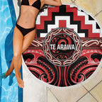 Aotearoa Te Arawa Beach Blanket Maori Iwi Poutama Puhoro Tattoo