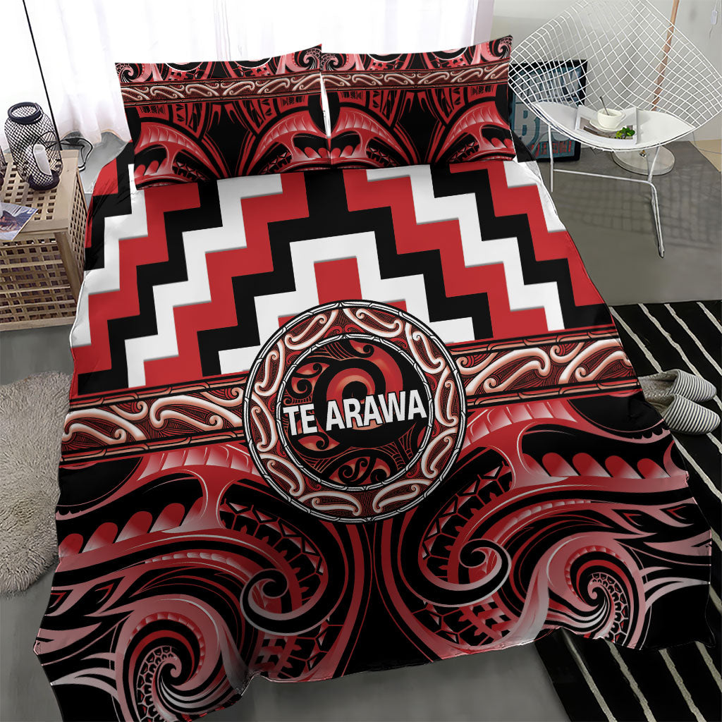 Aotearoa Te Arawa Bedding Set Maori Iwi Poutama Puhoro Tattoo