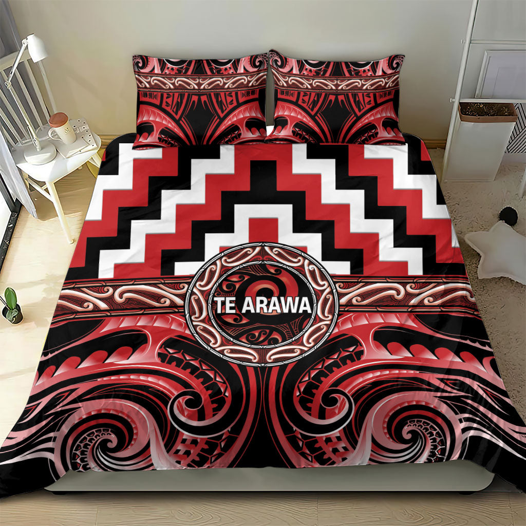 Aotearoa Te Arawa Bedding Set Maori Iwi Poutama Puhoro Tattoo