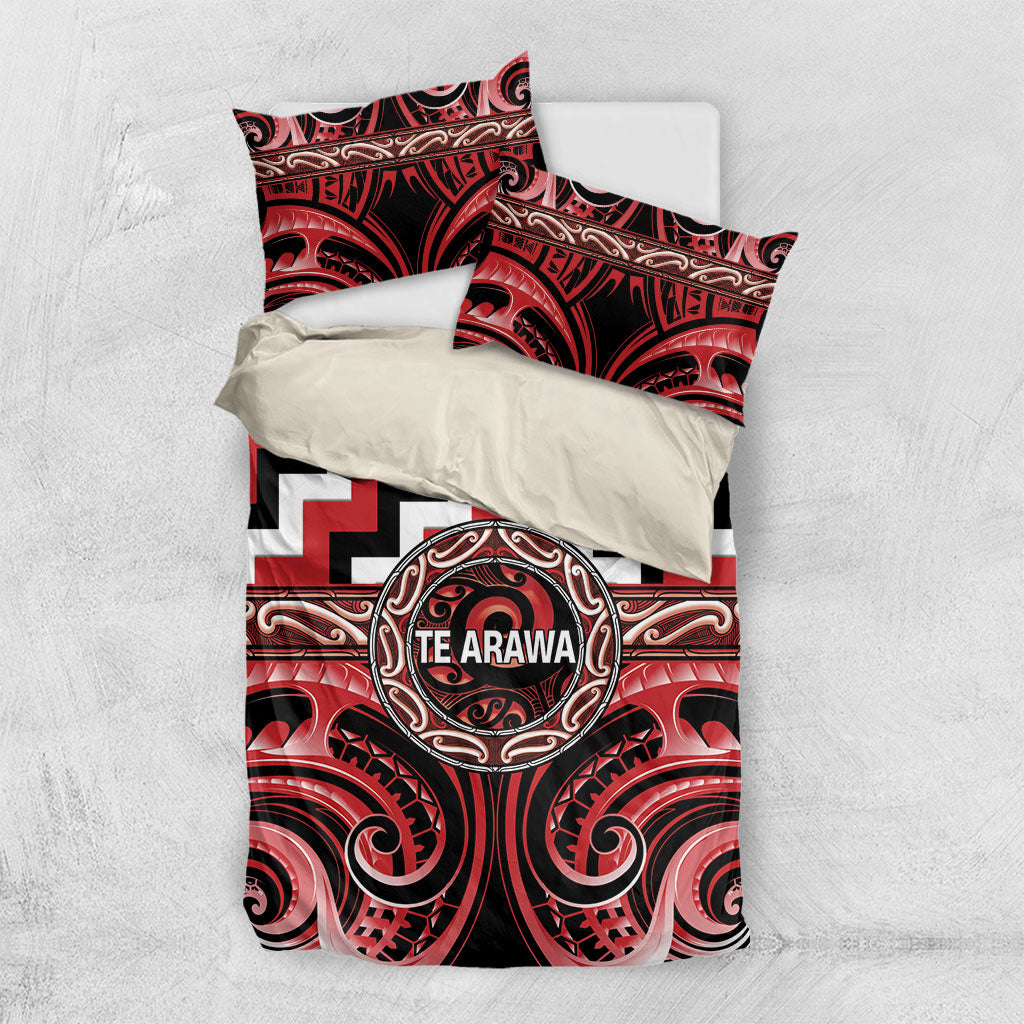Aotearoa Te Arawa Bedding Set Maori Iwi Poutama Puhoro Tattoo