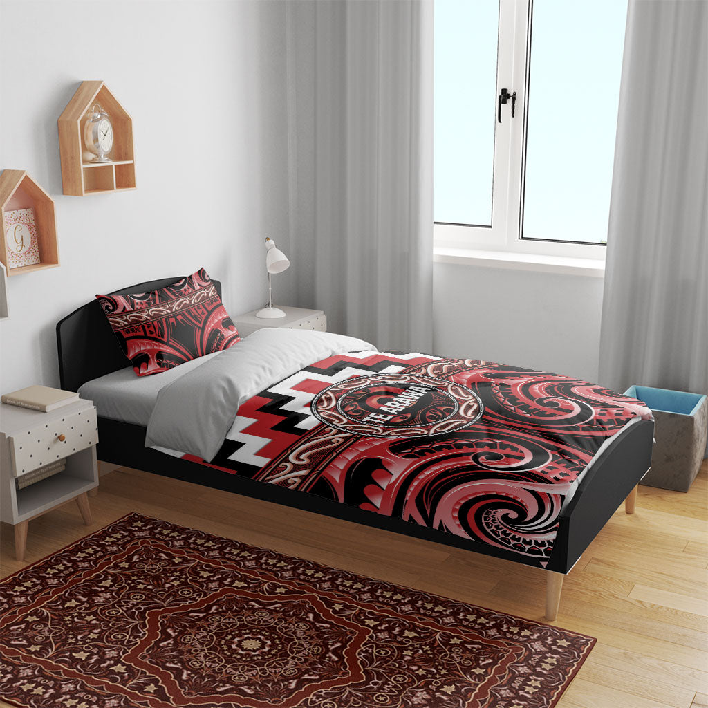 Aotearoa Te Arawa Bedding Set Maori Iwi Poutama Puhoro Tattoo