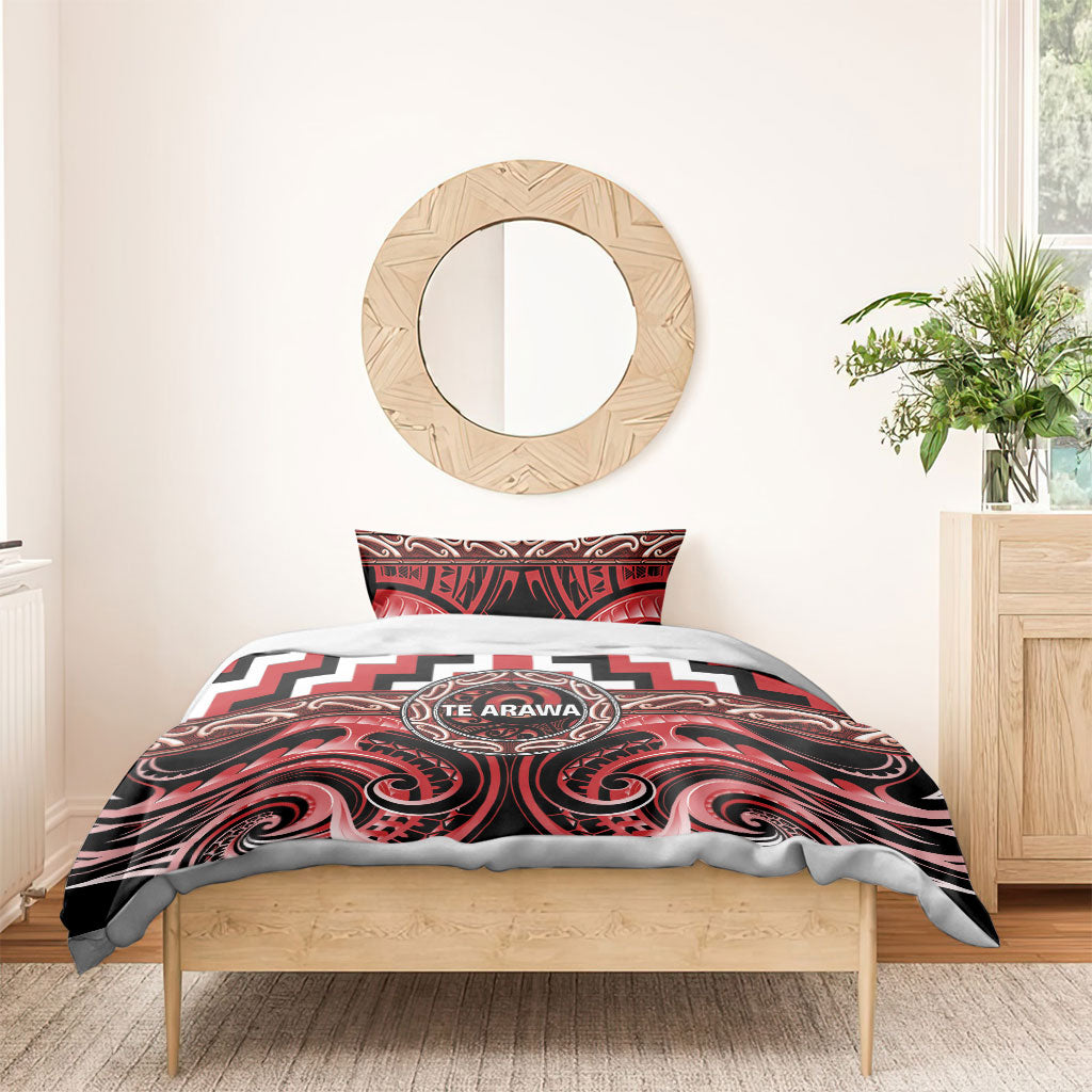 Aotearoa Te Arawa Bedding Set Maori Iwi Poutama Puhoro Tattoo