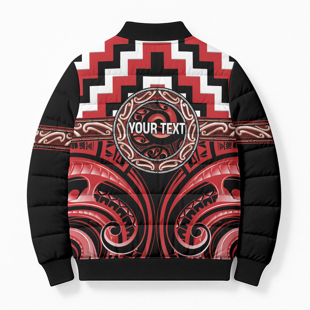 Aotearoa Te Arawa Personalised Bomber Puffer Jacket Maori Iwi Poutama Puhoro Tattoo