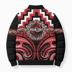 Aotearoa Te Arawa Personalised Bomber Puffer Jacket Maori Iwi Poutama Puhoro Tattoo