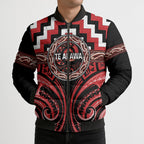 Aotearoa Te Arawa Personalised Bomber Puffer Jacket Maori Iwi Poutama Puhoro Tattoo