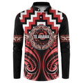 Aotearoa Te Arawa Personalised Button Sweatshirt Maori Iwi Poutama Puhoro Tattoo