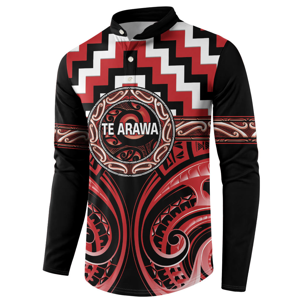 Aotearoa Te Arawa Personalised Button Sweatshirt Maori Iwi Poutama Puhoro Tattoo