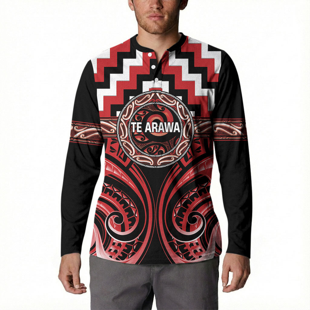 Aotearoa Te Arawa Personalised Button Sweatshirt Maori Iwi Poutama Puhoro Tattoo