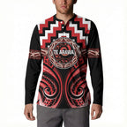 Aotearoa Te Arawa Personalised Button Sweatshirt Maori Iwi Poutama Puhoro Tattoo