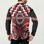 Aotearoa Te Arawa Personalised Button Sweatshirt Maori Iwi Poutama Puhoro Tattoo