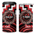 Aotearoa Te Arawa Personalised 4 in 1 Can Cooler Tumbler Maori Iwi Poutama Puhoro Tattoo