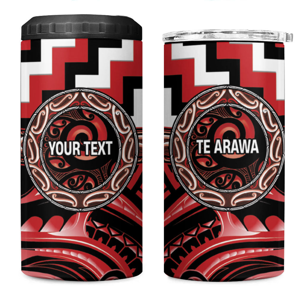 Aotearoa Te Arawa Personalised 4 in 1 Can Cooler Tumbler Maori Iwi Poutama Puhoro Tattoo