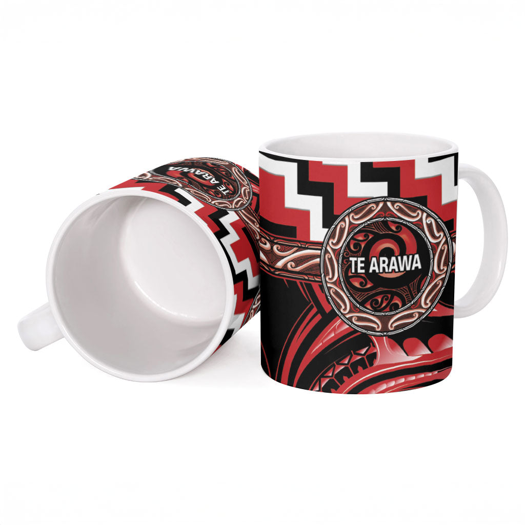 Aotearoa Te Arawa Personalised Ceramic Mug Maori Iwi Poutama Puhoro Tattoo