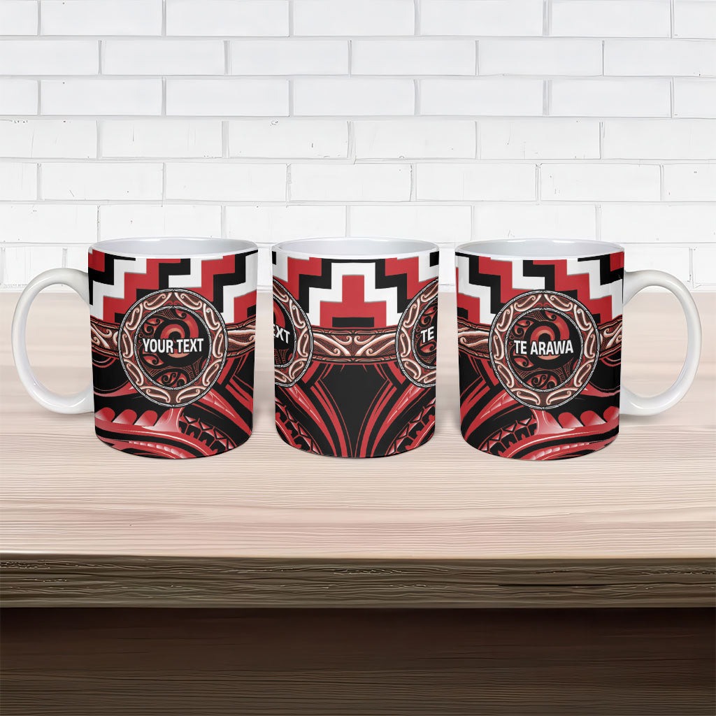 Aotearoa Te Arawa Personalised Ceramic Mug Maori Iwi Poutama Puhoro Tattoo