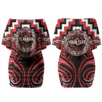 Aotearoa Te Arawa Personalised Couples Matching Off Shoulder Short Dress and Hawaiian Shirt Maori Iwi Poutama Puhoro Tattoo