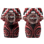 Aotearoa Te Arawa Personalised Couples Matching Off Shoulder Short Dress and Long Sleeve Button Shirt Maori Iwi Poutama Puhoro Tattoo