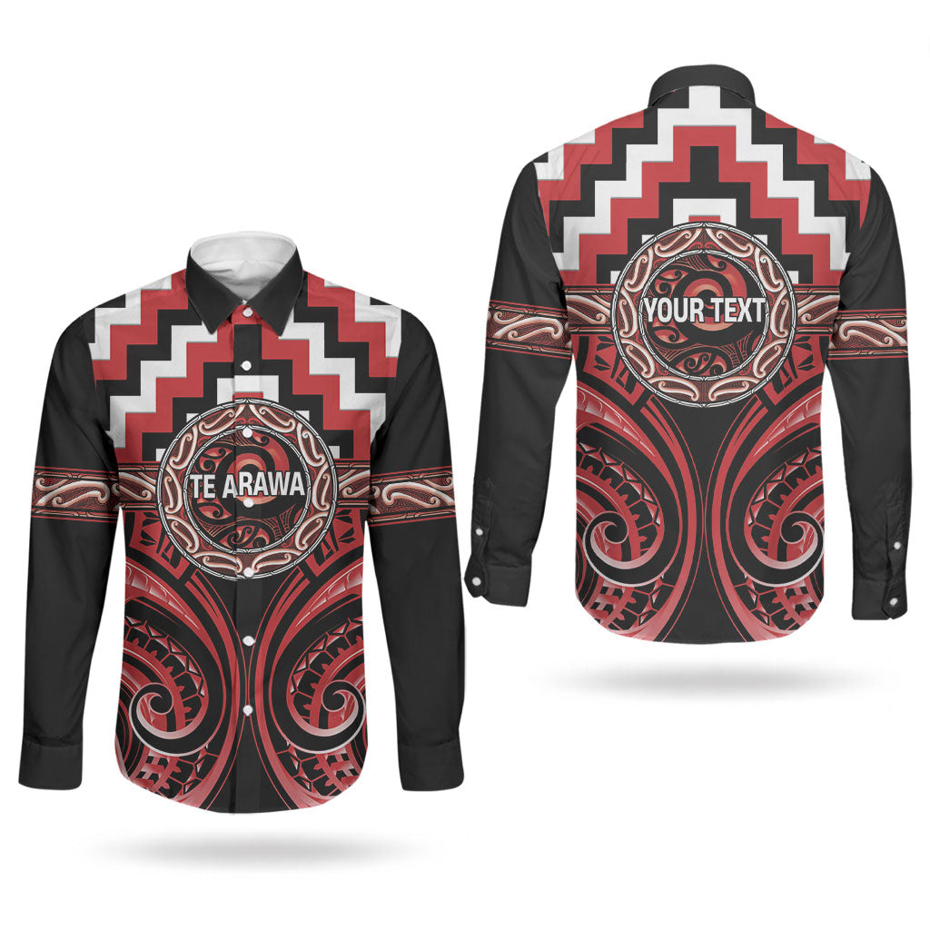 Aotearoa Te Arawa Personalised Couples Matching Short Sleeve Bodycon Dress and Long Sleeve Button Shirt Maori Iwi Poutama Puhoro Tattoo
