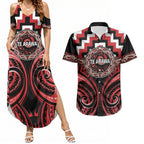 Aotearoa Te Arawa Personalised Couples Matching Summer Maxi Dress and Hawaiian Shirt Maori Iwi Poutama Puhoro Tattoo