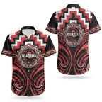 Aotearoa Te Arawa Personalised Couples Matching Summer Maxi Dress and Hawaiian Shirt Maori Iwi Poutama Puhoro Tattoo