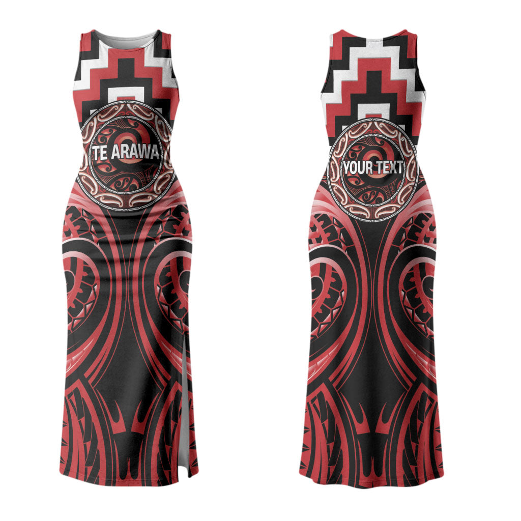 Aotearoa Te Arawa Personalised Couples Matching Tank Maxi Dress and Hawaiian Shirt Maori Iwi Poutama Puhoro Tattoo