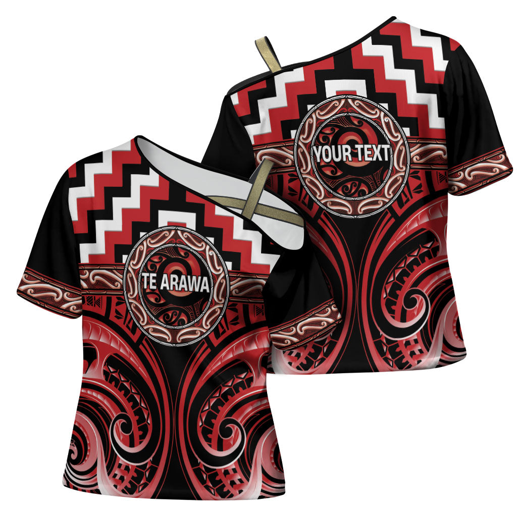 Aotearoa Te Arawa Personalised Cross Shoulder Shirt Maori Iwi Poutama Puhoro Tattoo