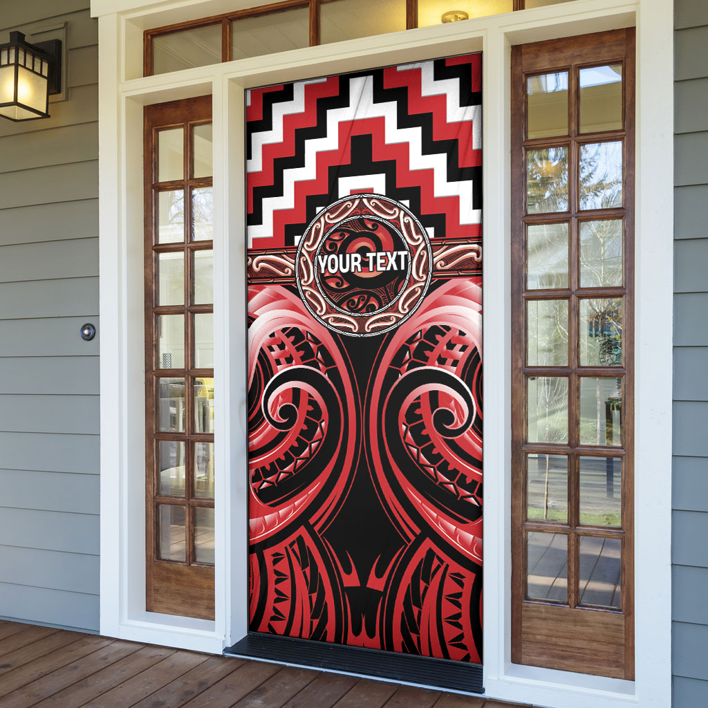 Aotearoa Te Arawa Personalised Door Cover Maori Iwi Poutama Puhoro Tattoo