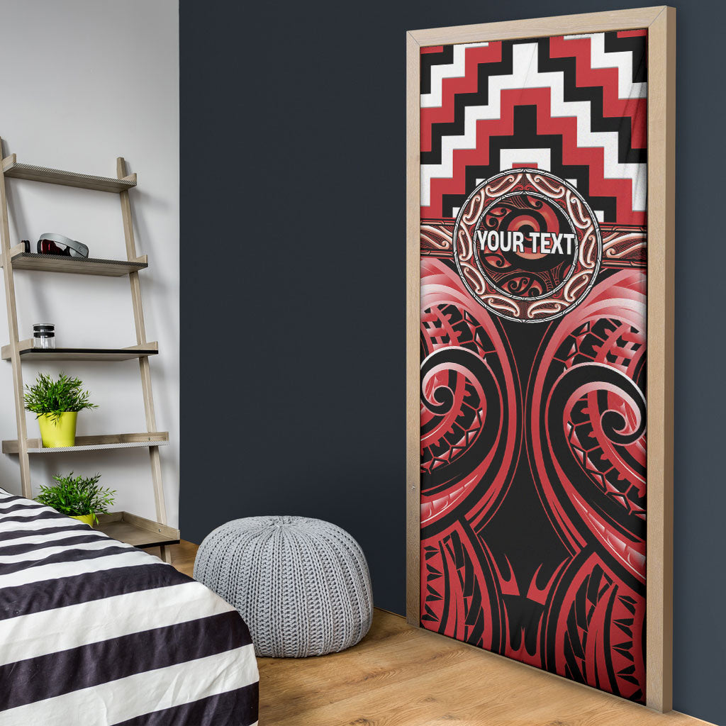 Aotearoa Te Arawa Personalised Door Cover Maori Iwi Poutama Puhoro Tattoo
